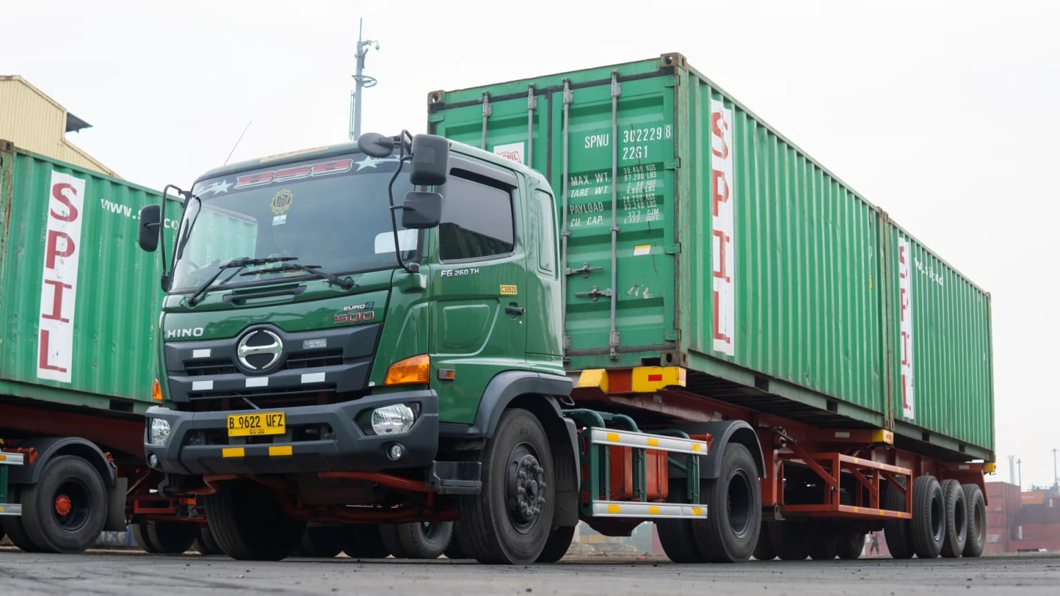 BSB Hino truck with containers ready for delivery
